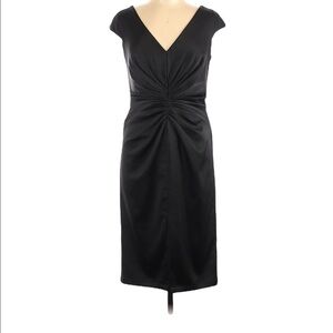 Tadashi Shoji Collection Black Satin Cocktail Dress